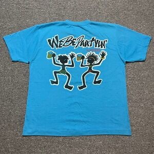 Vintage We Be Partyin Algodones Mexico Blue Graphic T-Shirt‎ Men's Size M